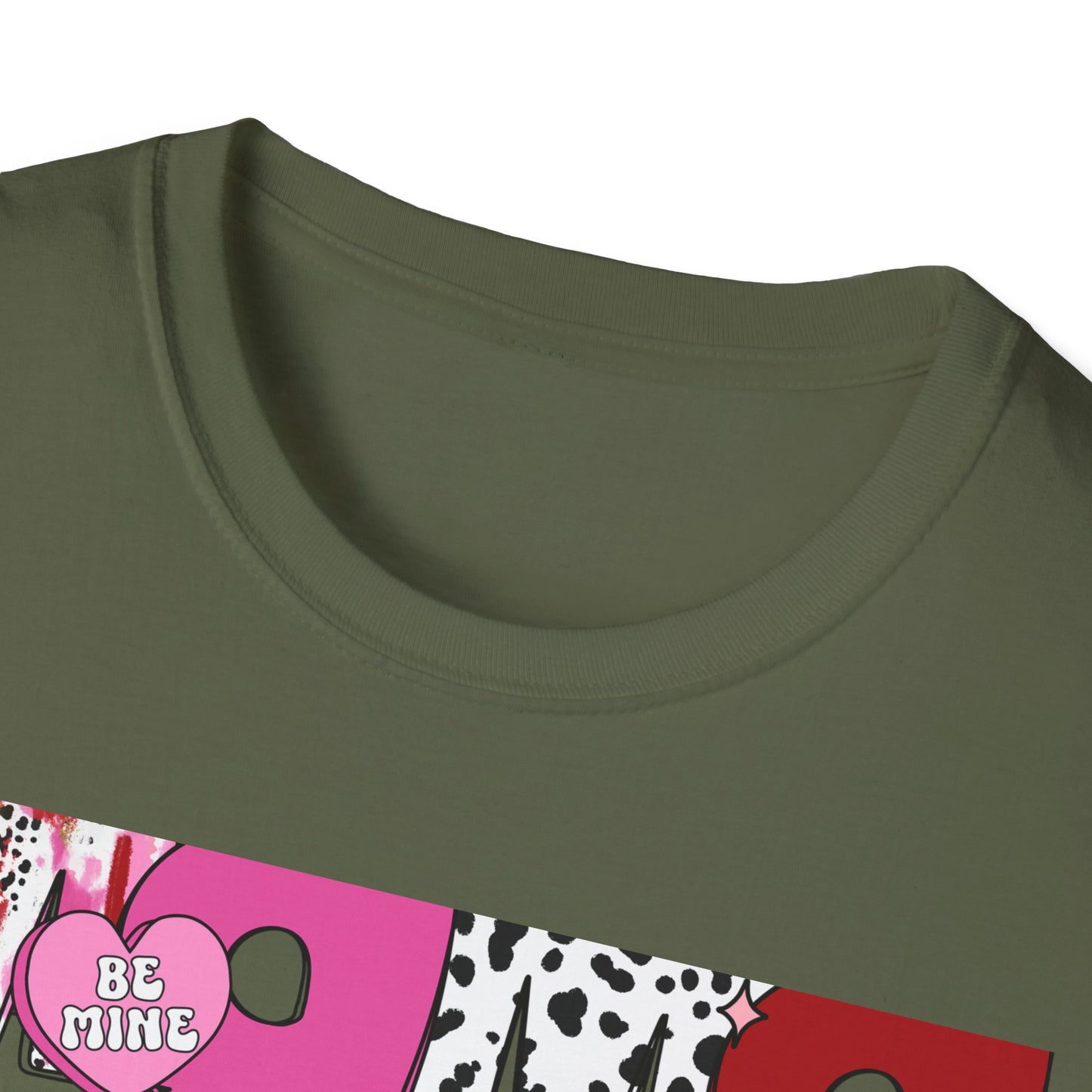 Chic Mama Valentine T-Shirt: Sparkling Cupid, Dalmatian Spots & Be Mine Hearts. Trendy Gift for Moms!