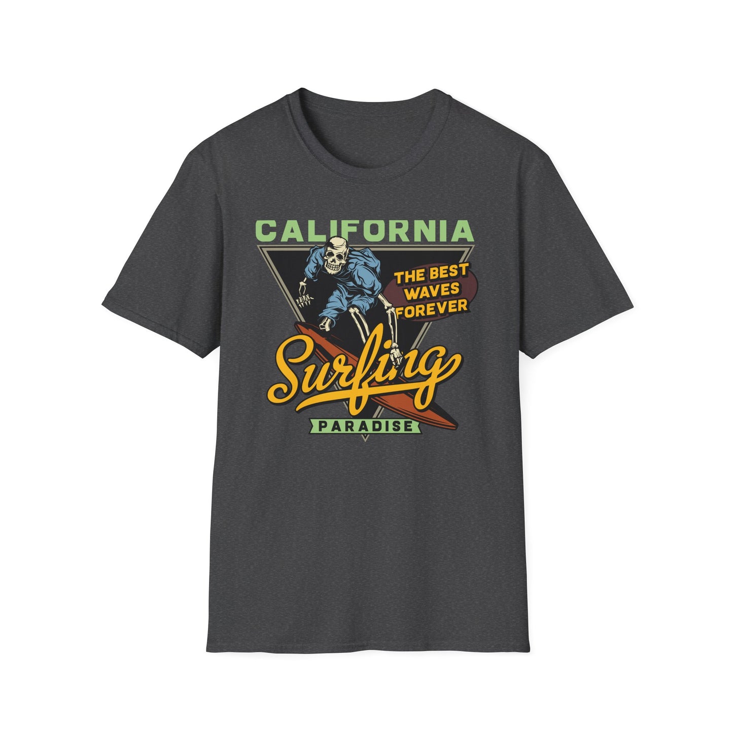 Rad Vintage California Skeleton Surfer T-Shirt - Ultimate Waves Paradise Tee