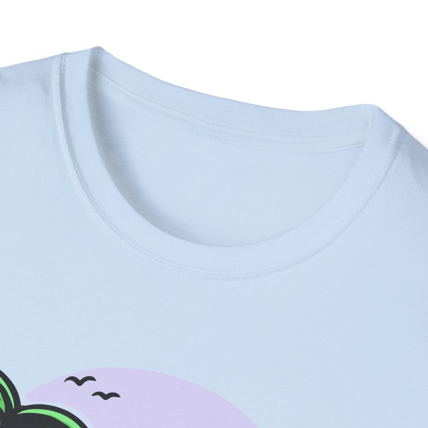 Vibrant Tropical Skull T-Shirt | Beach Sunset & Palm Tree Design | Unique Summer Vacation Tee | Cool Edgy Casual Wear