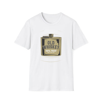 Classic Old Whiskey Flask 100% Proof T-Shirt - Bold Vintage Liquor Tee for Men & Whiskey Lovers | Unique Gift