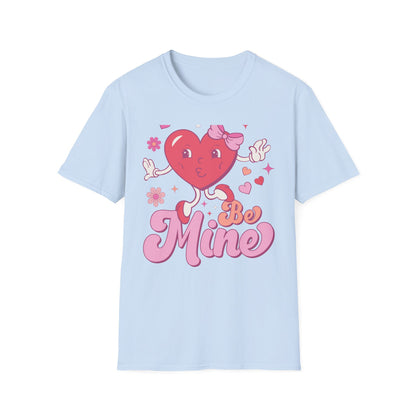 Adorable Retro "Be Mine" Cartoon Heart T-Shirt | Groovy Valentine's Day Gift for Her | Cute Love Graphic Tee