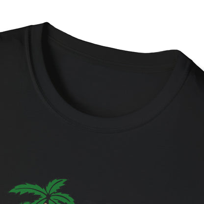 Skull Island Beach Club T-Shirt | Unique Tropical Retro Summer Vacation Tee | Edgy Palm Tree Sunset Graphic