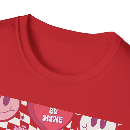 Groovy Retro Valentine's T-Shirt | Adorable Conversation Heart & Smiley Face Design | Trendy Love Core Aesthetic Tee