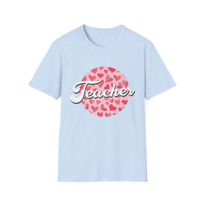 Adorable 'Teacher' T-Shirt with Watercolor Hearts | Perfect Appreciation Gift for Educators | Trendy Back to School Tee