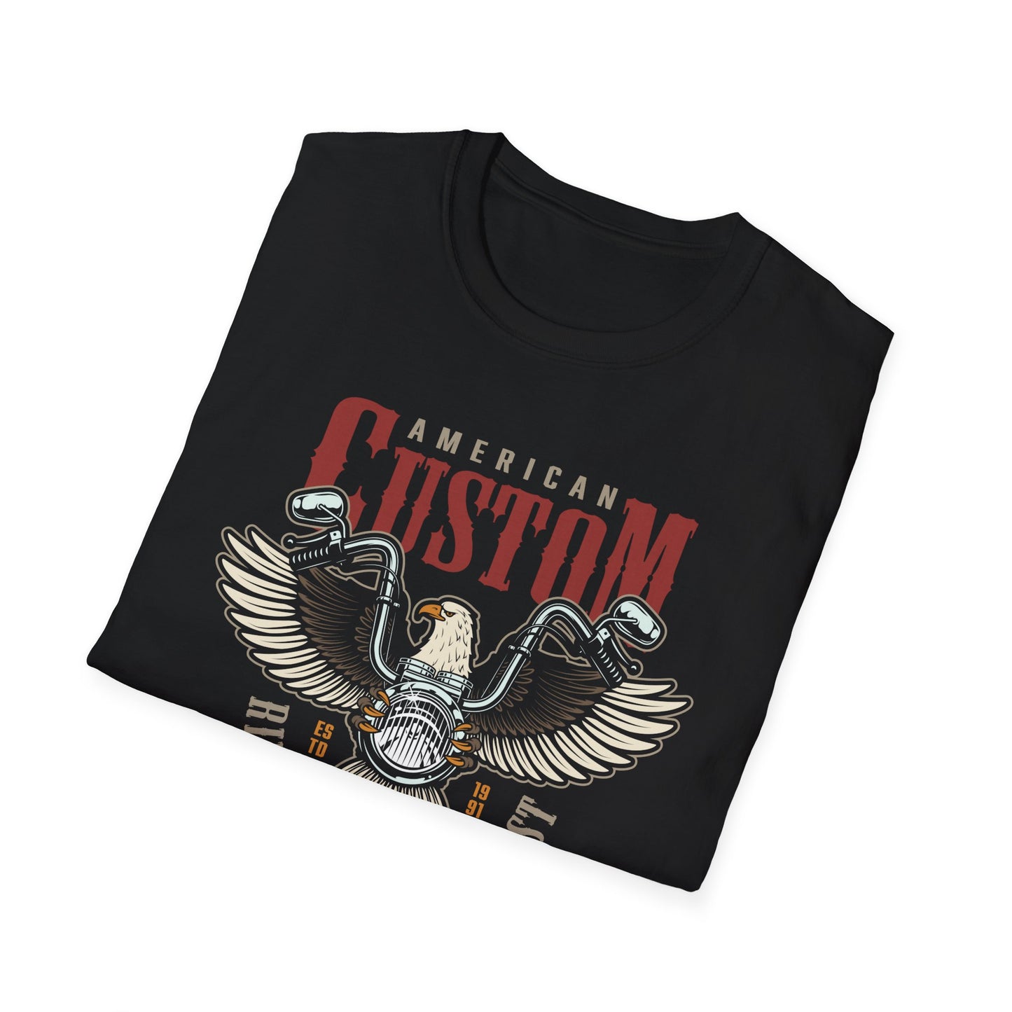 Legendary American Custom Eagle Motorcycle T-Shirt - Bold Biker Ride Fast or Die Last Tee, Vintage Chopper Enthusiast Gift