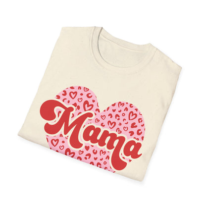Chic Mom Leopard Heart T-Shirt | Adorable Mama Tee Gift | Perfect Mother's Day & Everyday Love Top