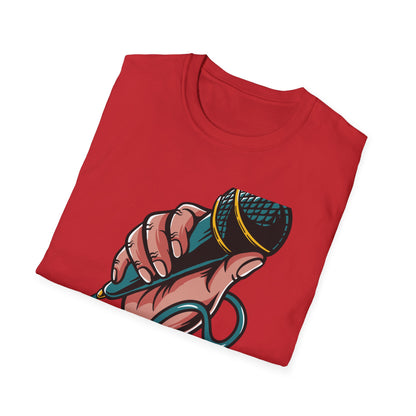 Vibrant Mic Hand T-Shirt: Iconic Design for Singers, Musicians & Music Lovers | Express Your Passion
