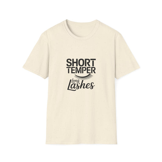 Sassy "Short Temper Long Lashes" T-Shirt for Women | Funny Attitude & Beauty Graphic Tee | Trendy Must-Have Gift