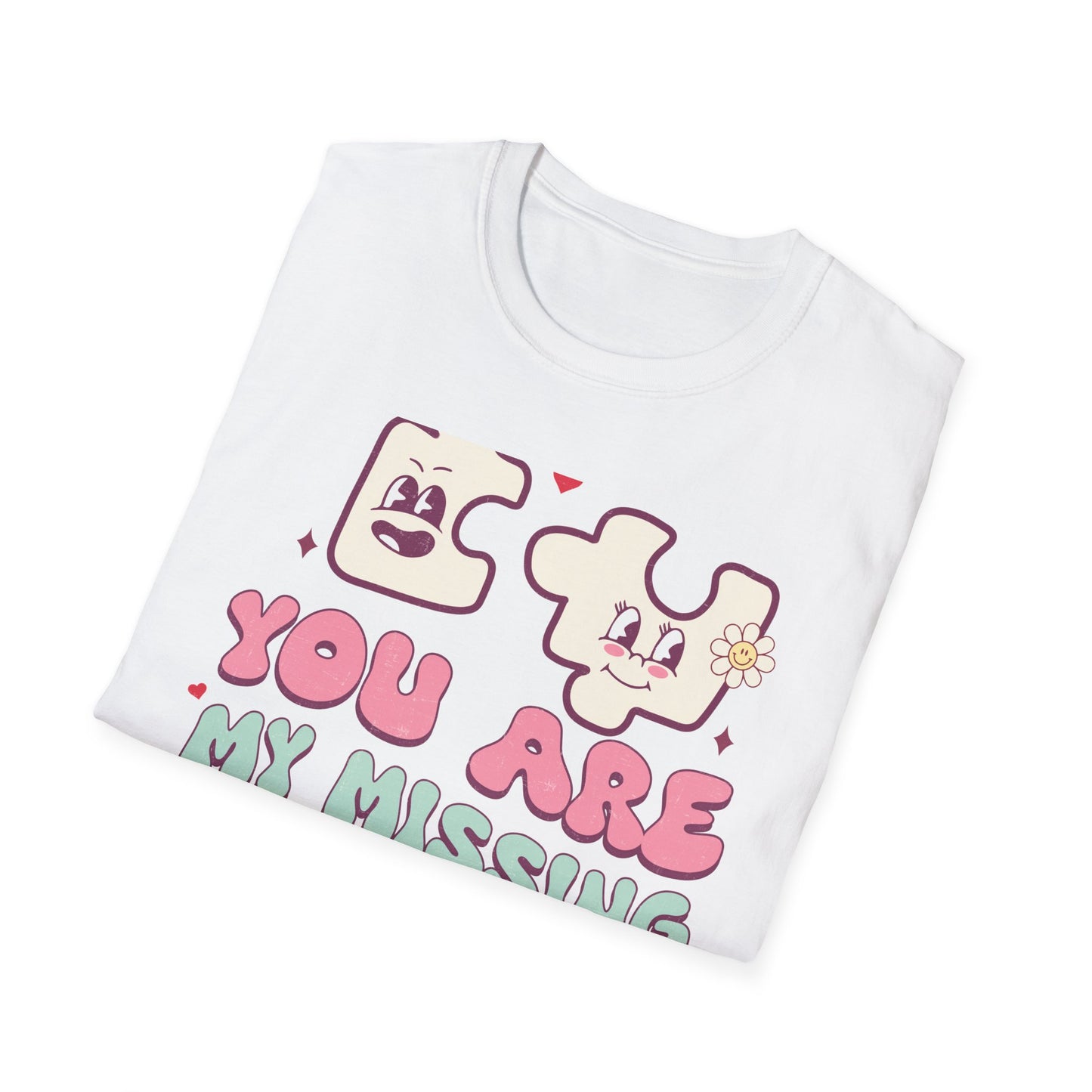 Romantic You Are My Missing Piece T-Shirt | Groovy Couple's Love Tee | Perfect Valentine's Day Soulmate Gift