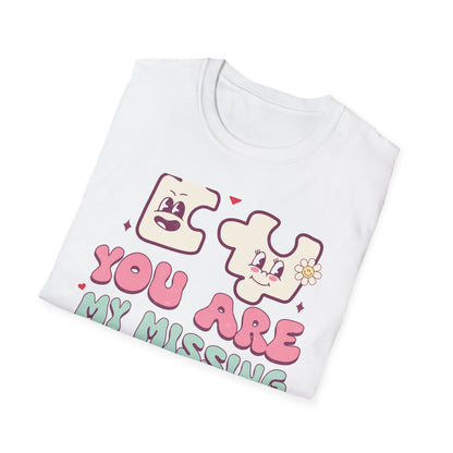 Romantic You Are My Missing Piece T-Shirt | Groovy Couple's Love Tee | Perfect Valentine's Day Soulmate Gift