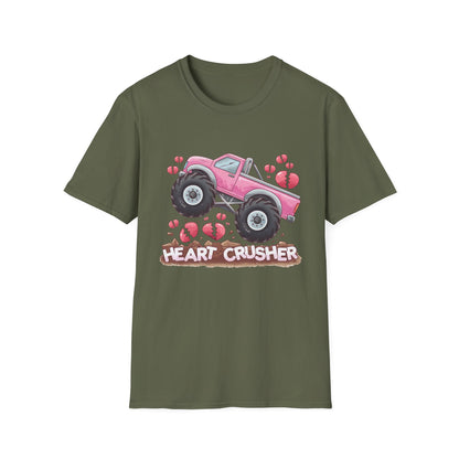 Epic Heart Crusher Monster Truck T-Shirt | Anti-Valentine's Day Breakup Tee | Sarcastic Love Humor Top
