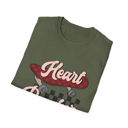Awesome Heart Breaker Skateboard T-Shirt | Retro Vintage Skater Style Tee | Unique Grunge Graphic Top for Teens & Youth
