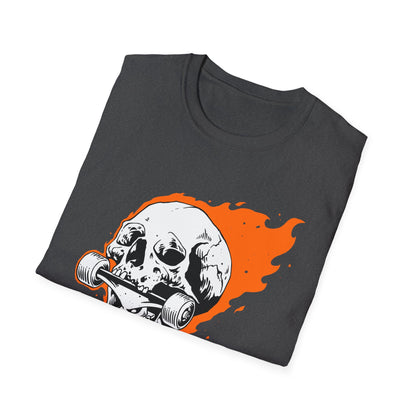 Epic Flaming Skull Skateboard T-Shirt – Rad Skater & Punk Rock Graphic Tee for Bold Street Style