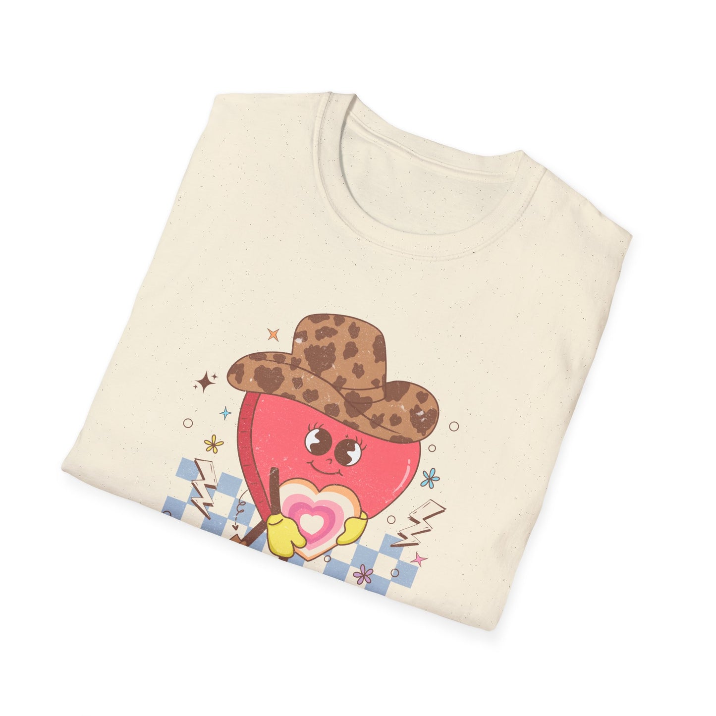 Groovy Cowgirl Heart "Howdy Honey" T-Shirt | Adorable Retro Western Sweetheart Tee for Women, Trendy Country Style