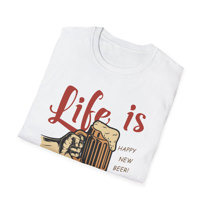Life is BREWTIFUL Beer Lover T-Shirt - Funny Craft Beer Graphic Tee for Men & Women | Happy New Beer Gift