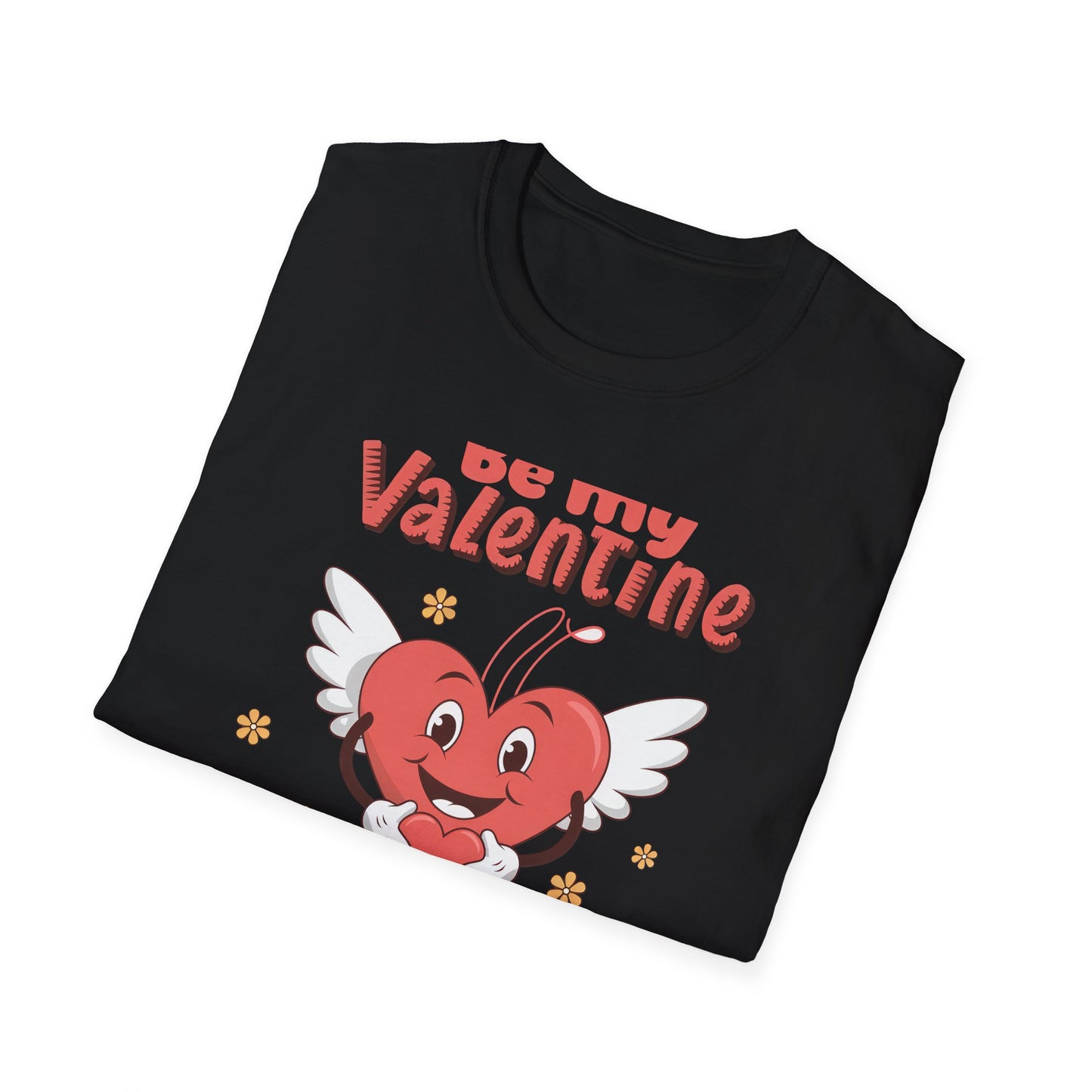Adorable 'Be My Valentine' T-Shirt | Sweet Winged Heart Love Proposal Tee | Perfect Romantic Gift for Him/Her