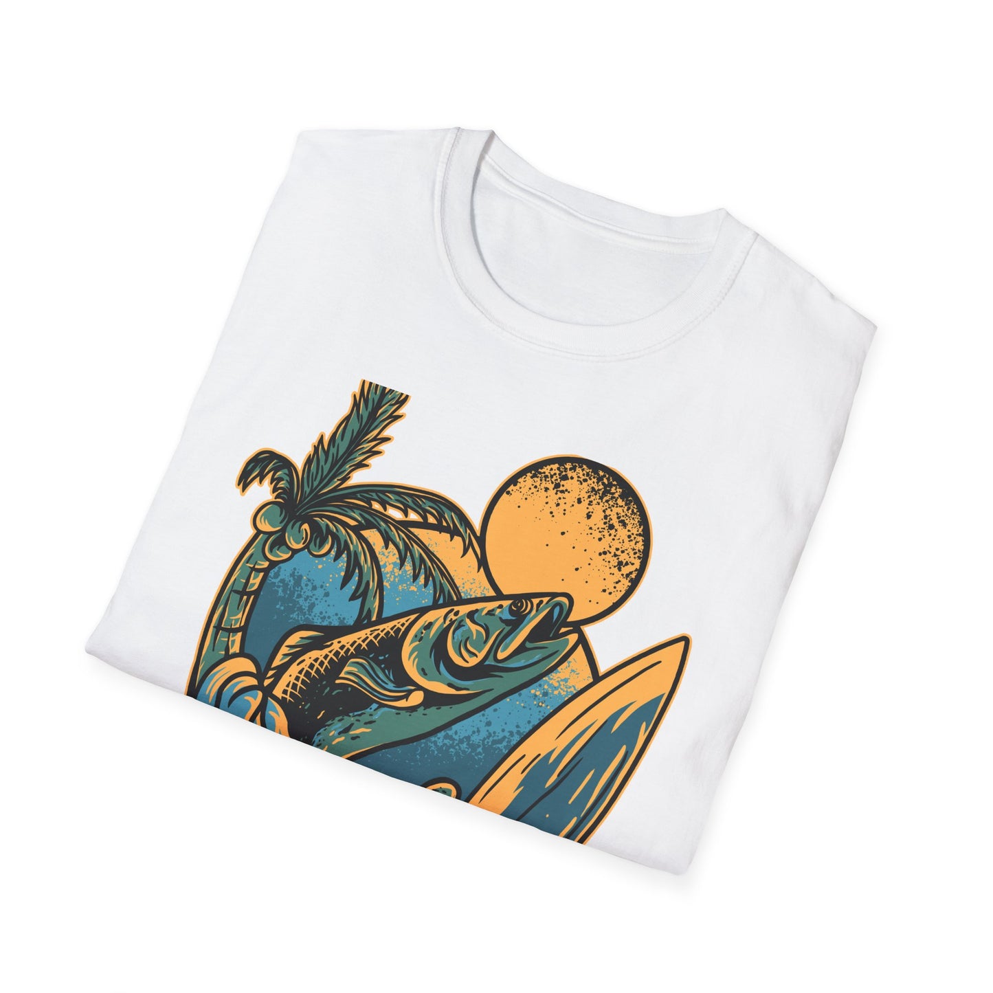 Epic Jumping Fish T-Shirt - Vintage Tropical Ocean Surf & Fishing Tee for Beach Lovers & Anglers - Cool Summer Apparel