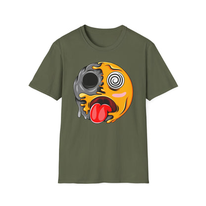 Trippy Melting Skull Emoji T-Shirt - Unique Psychedelic Graphic Tee | Cool Streetwear Statement Gift