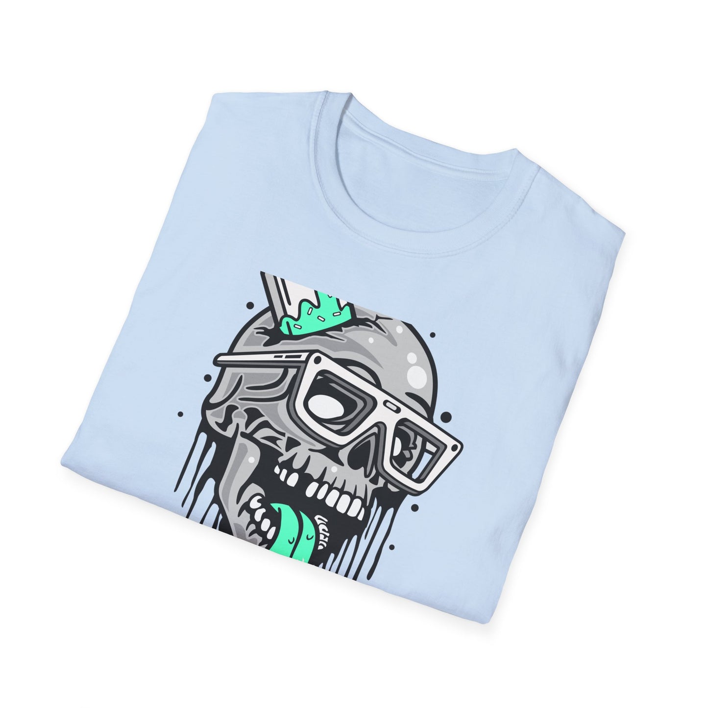 Awesome Melting Skull Popsicle T-Shirt - Cool Sunglasses & Minty Tongue Tee for Summer Vibes & Edgy Style