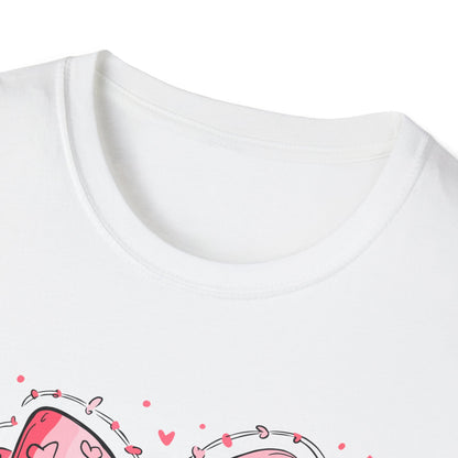 Sweet Cherries & Heart Bow T-Shirt | Adorable Pink Love Design Tee for Women - Perfect Gift