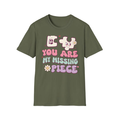 Romantic You Are My Missing Piece T-Shirt | Groovy Couple's Love Tee | Perfect Valentine's Day Soulmate Gift