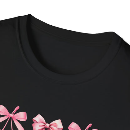 Chic Pink Bow & Cherry Heart T-Shirt | Adorable Coquette Aesthetic Tee | Sweet Girly Fashion Top for Women & Teens