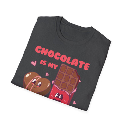 Charming Retro 'Chocolate is My Valentine' T-Shirt - Sweet Foodie & Galentine's Day Gift Tee