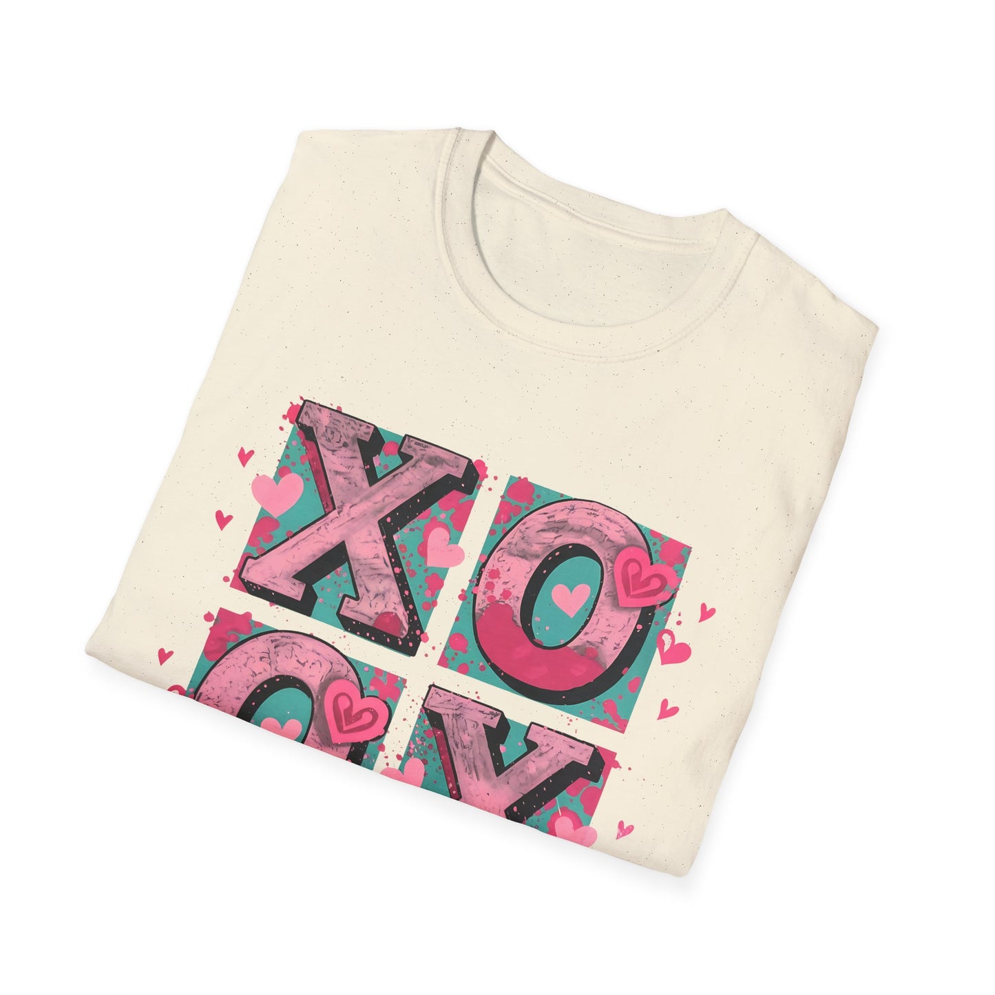 Expressive XOXO T-Shirt | Distressed Hugs & Kisses Valentine's Day Tee | Trendy Romantic Love Shirt for Her