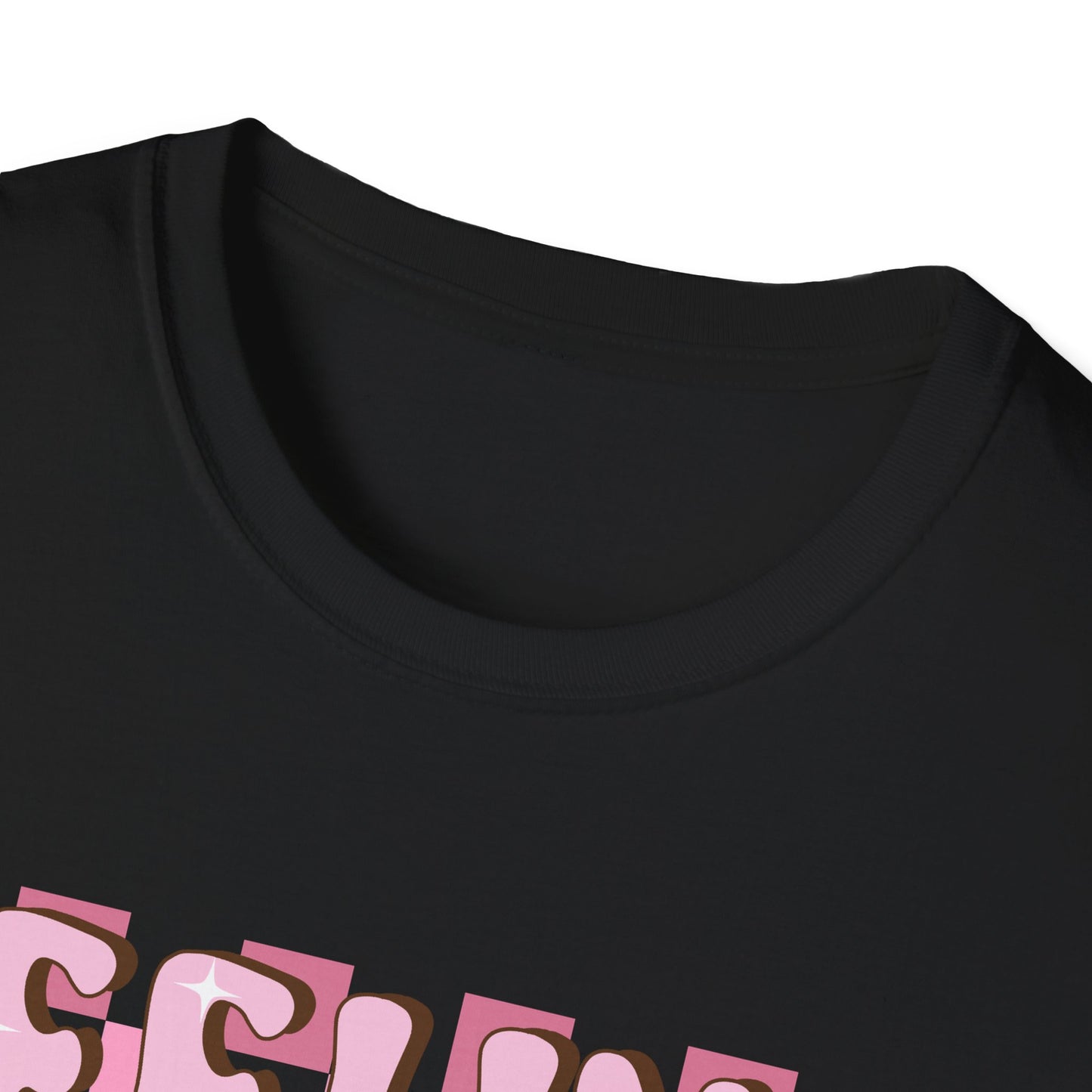 Feeling Lucky Groovy T-Shirt | Pink Heart Dice Retro Aesthetic Tee | Trendy Y2K Cute Sparkling Top for Women & Teens
