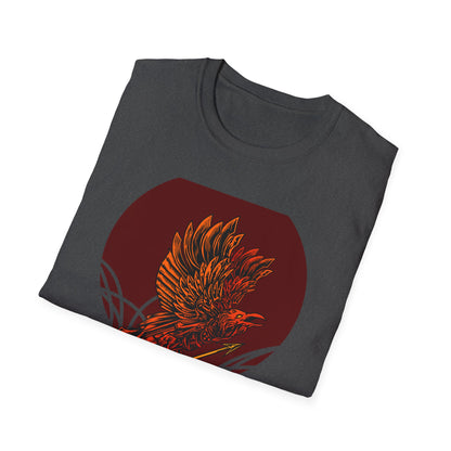 Fierce Mythical Raven Phoenix Warrior T-Shirt - Striking Tribal Art Statement Tee