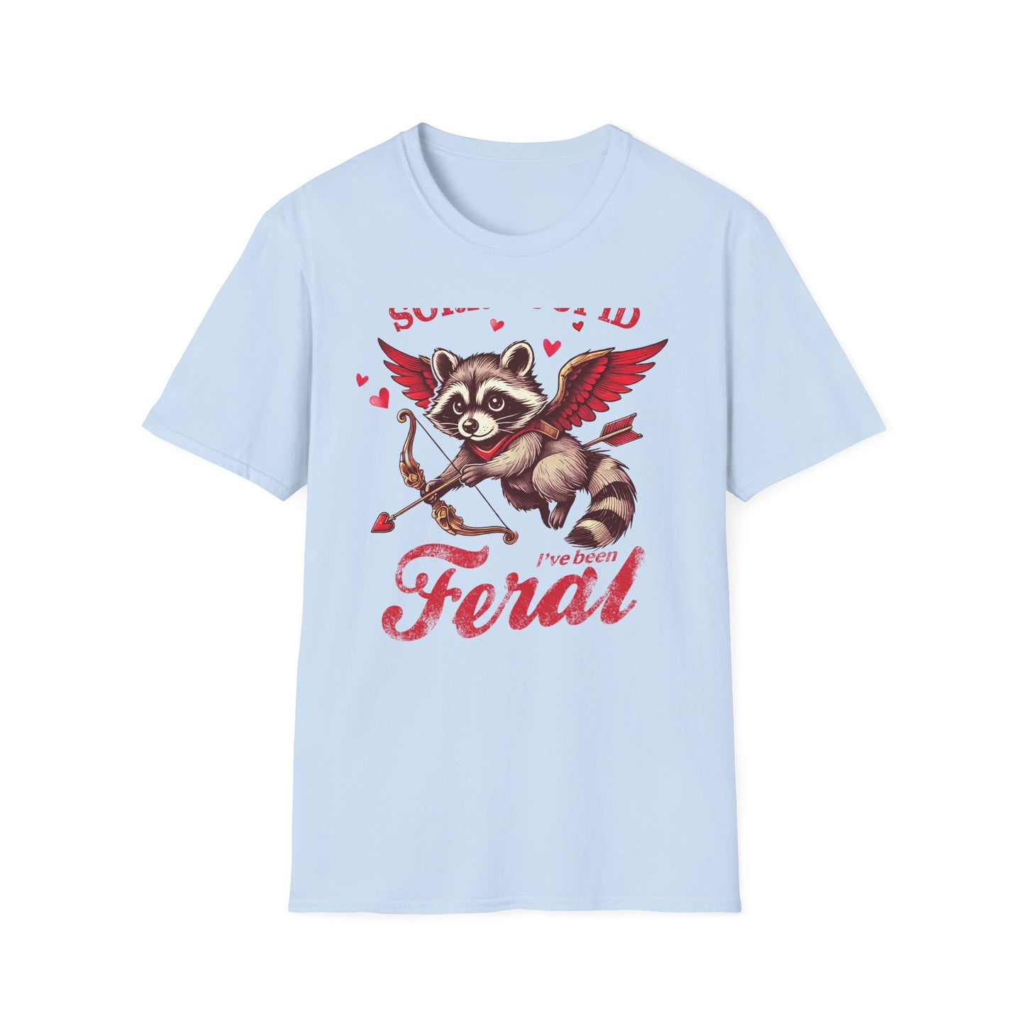 Hilarious Feral Raccoon Cupid T-Shirt | Anti-Valentine's Day Sarcastic Tee | Unique Funny Gift for Animal Lovers