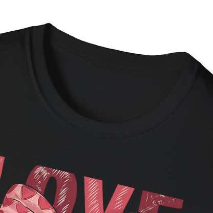Charming Pink Heart Bow 'LOVE' T-Shirt - Sweet Valentine's Day & Romantic Women's Graphic Tee