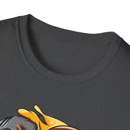 Edgy Half Skull Half Emoji T-Shirt | Unique Melting Monocle Face Tee | Awesome Duality Art for Bold Style
