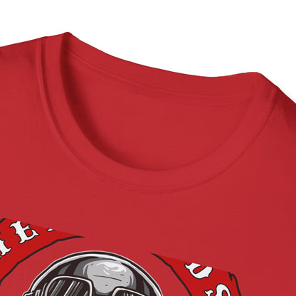 Epic Biker Skull T-Shirt: Hellroads Garage Full Throttle Design - Vintage Mechanic & Hot Rod Tee