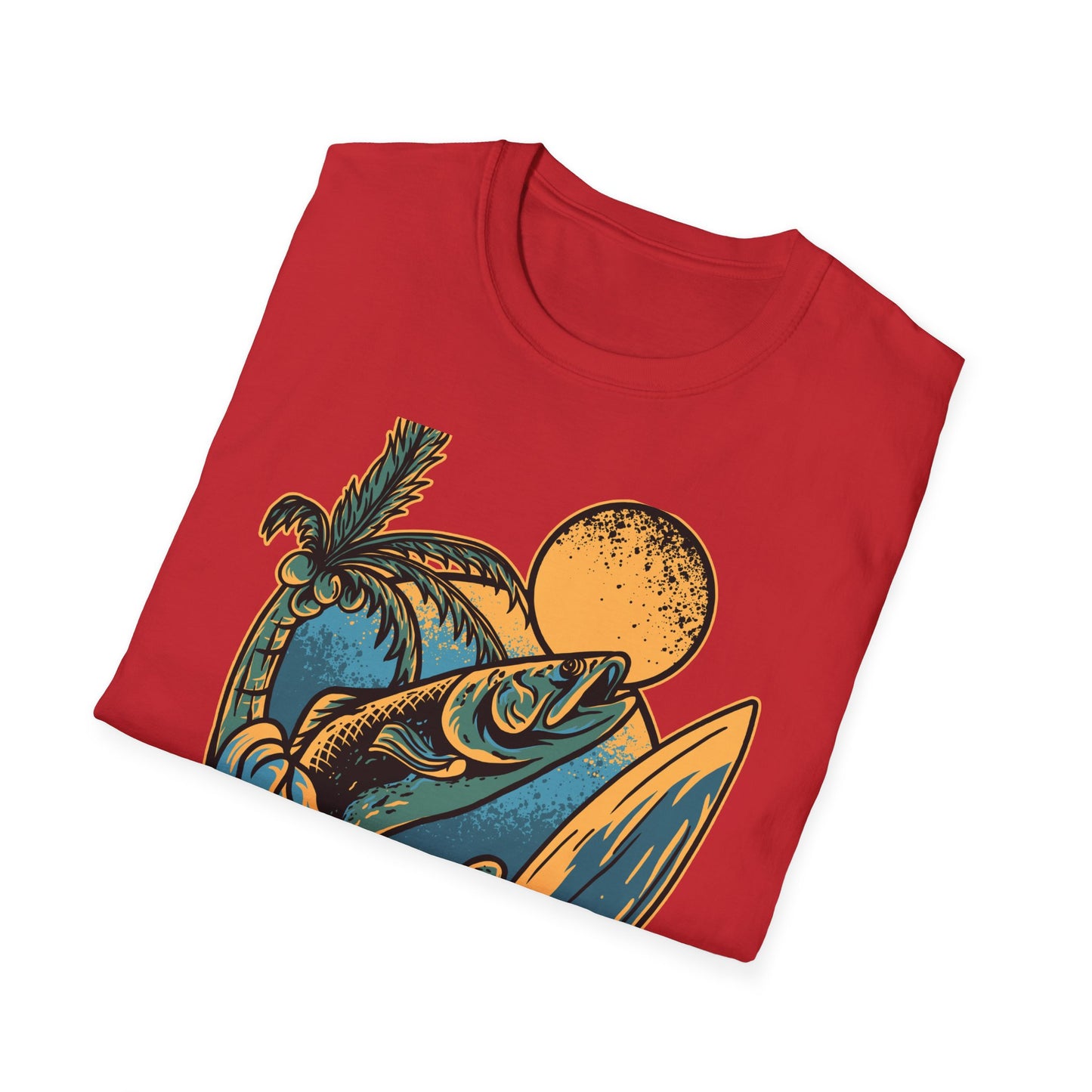 Epic Jumping Fish T-Shirt - Vintage Tropical Ocean Surf & Fishing Tee for Beach Lovers & Anglers - Cool Summer Apparel