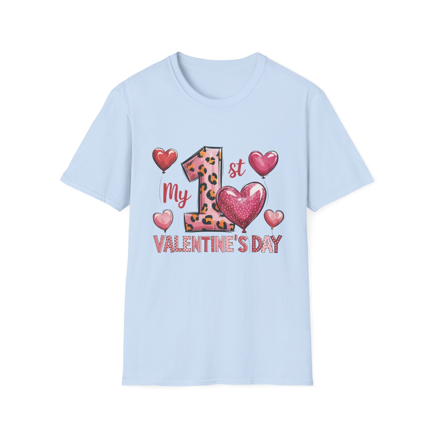 My 1st Valentine's Day Baby T-Shirt - Adorable Leopard Heart Infant Tee | Unique Milestone Gift