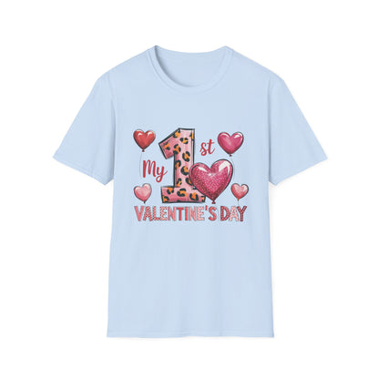 My 1st Valentine's Day Baby T-Shirt - Adorable Leopard Heart Infant Tee | Unique Milestone Gift