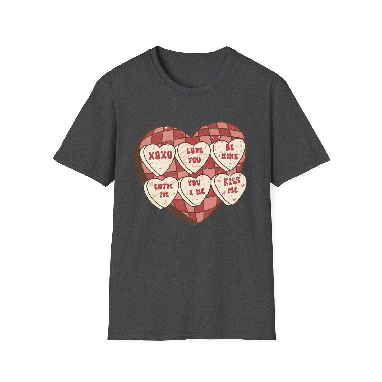 Charming Retro Conversation Hearts T-Shirt | Vintage Valentine's Day Sweetheart Candy Box Tee | Adorable Love Gift