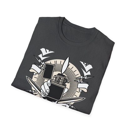 Firestarter Sweet Disaster T-Shirt - Iconic Lighter Flame Graphic Tee for Rebels & Music Lovers