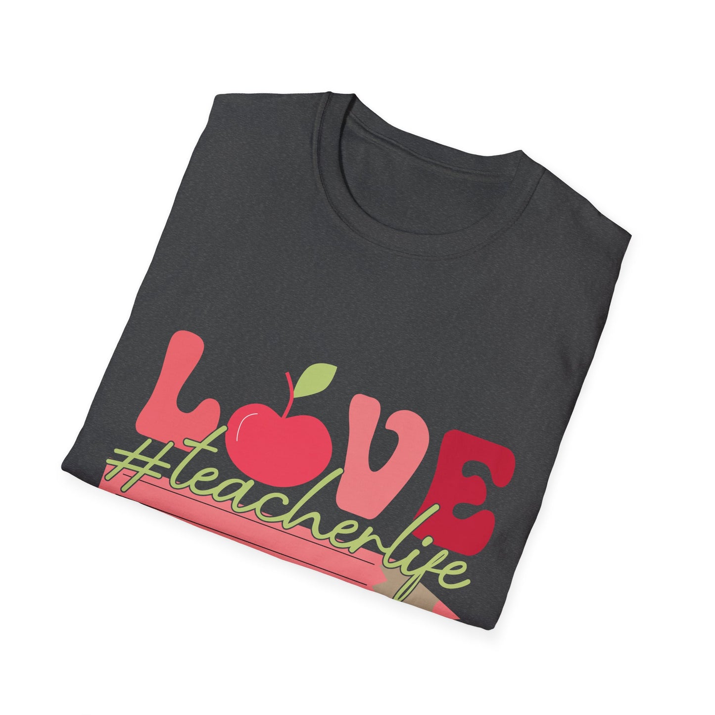 LOVE #teacherlife Apple & Pencil T-Shirt – Adorable & Unique Tee for Educators, Teachers, & School Staff | Perfect Appreciation Gift!