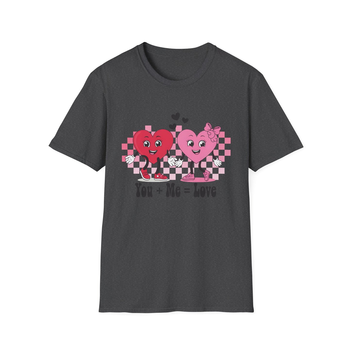 Adorable You + Me = Love Cartoon Hearts T-Shirt - Perfect Romantic Couple's Gift & Valentine's Day Tee