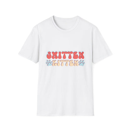 Adorable Smitten Kitten T-Shirt | Groovy Retro Paw Print Cat Lover Tee | Trendy Pet Mom Gift