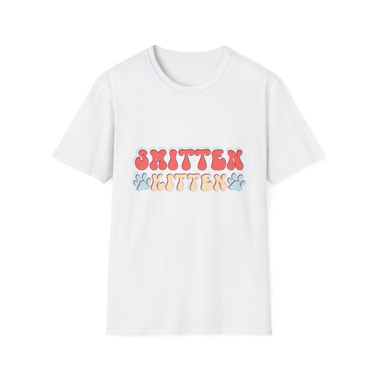Adorable Smitten Kitten T-Shirt | Groovy Retro Paw Print Cat Lover Tee | Trendy Pet Mom Gift