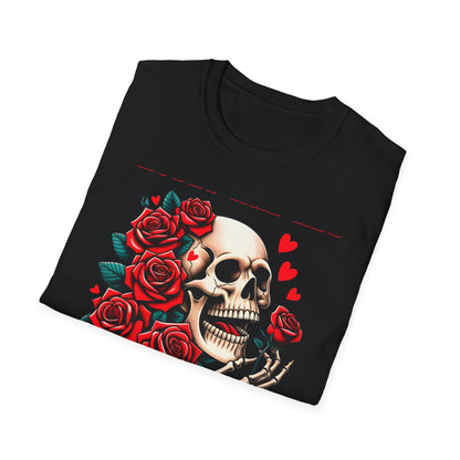 Epic 'Roses Are Red Inside I'm Dead' T-Shirt | Edgy Skull & Rose Gothic Tee | Dark Humor Statement Apparel