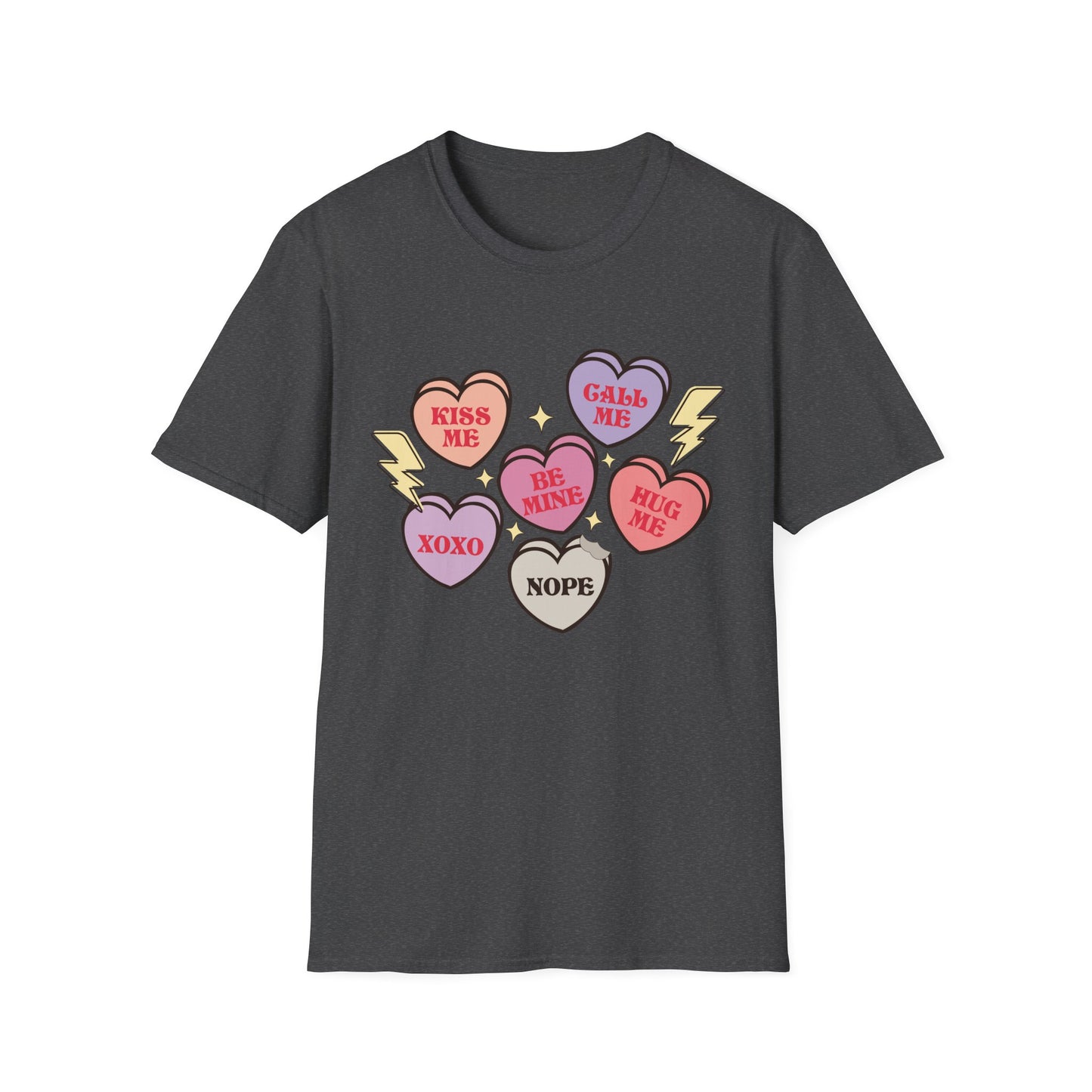 Cute & Sarcastic Retro Conversation Hearts T-Shirt | Funny Valentine's Day 'Nope' Candy Tee Gift
