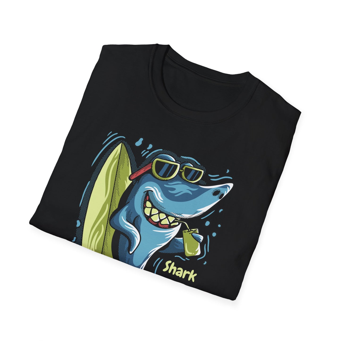 Chill Shark Summer Surfer T-Shirt | Funny Beach Vacation & Ocean Lover Tee | Awesome Ocean Vibes Gift for Men & Women