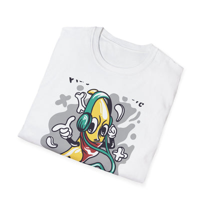 Epic Play Your Music Cool Banana T-Shirt | Retro Cartoon DJ Tee for Music Lovers | Vibrant & Unique Graphic Apparel
