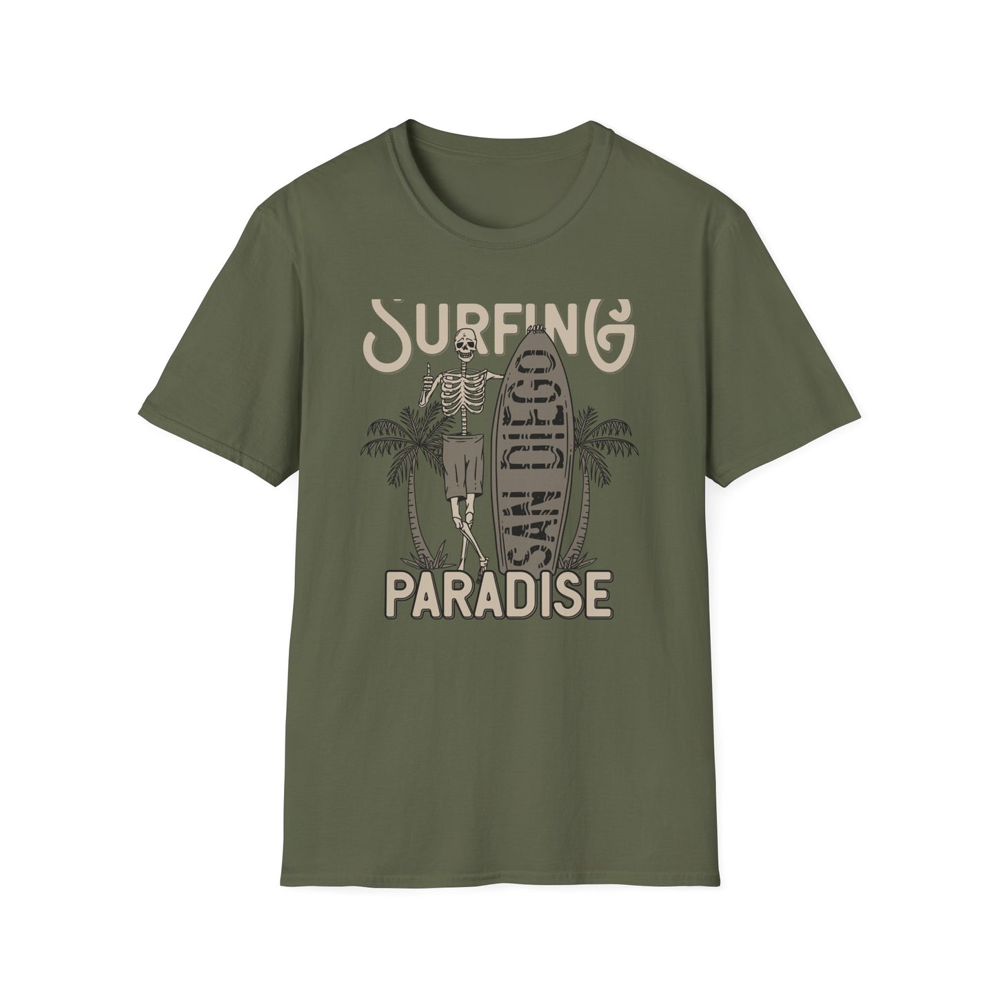 Awesome California Surfing Paradise Skeleton T-Shirt - Vintage Beach Surfer Skull Tee | Epic Summer Vibes