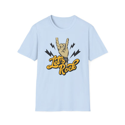 Epic Let's Rock On T-Shirt - Electrifying Rock N Roll Hand Sign Tee for Music Lovers & Concerts | Dynamic Spiked Wristband Design