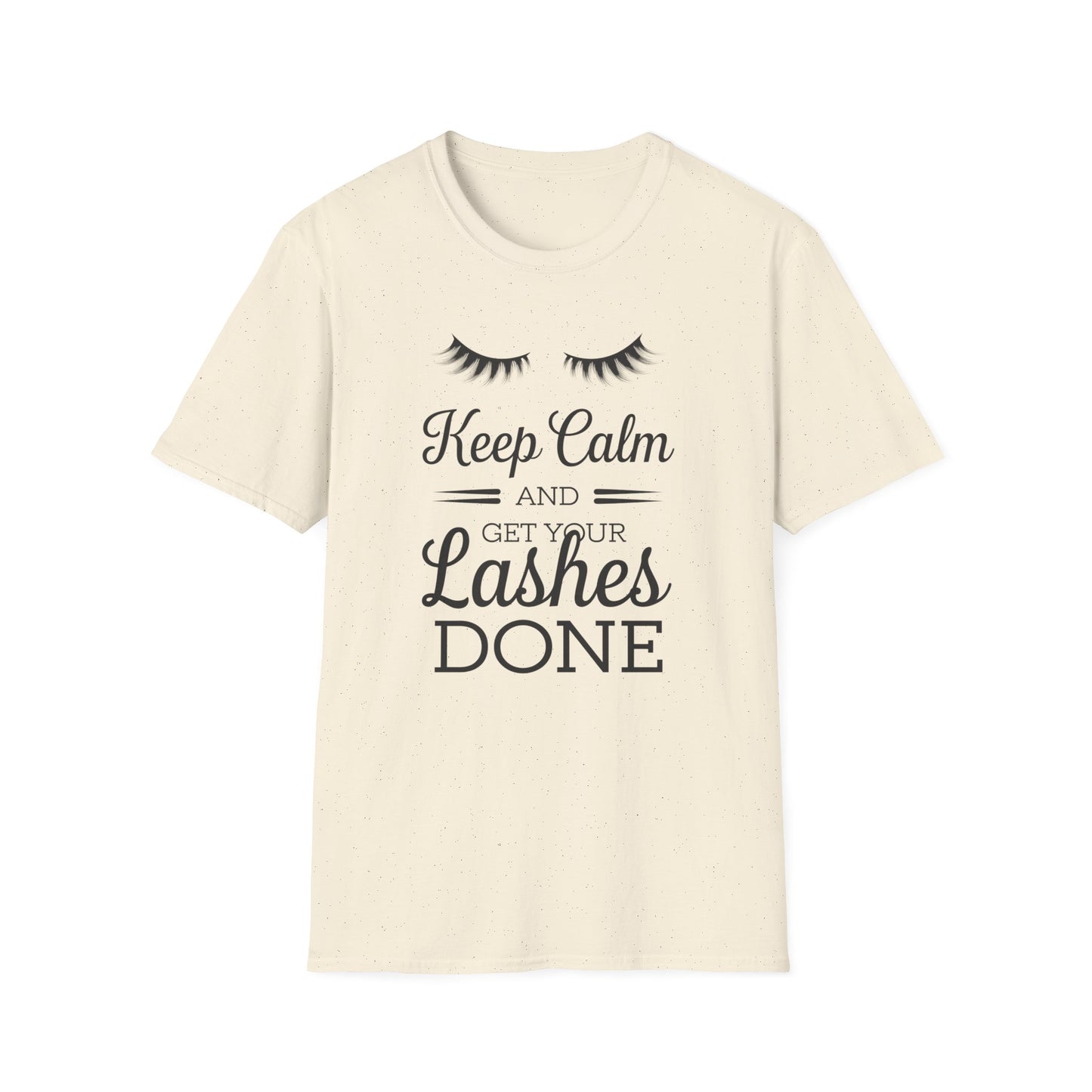 Keep Calm & Get Your Lashes Done T-Shirt | Chic Beauty Lover & Lash Tech Gift Tee | Fun, Trendy Lashes Top